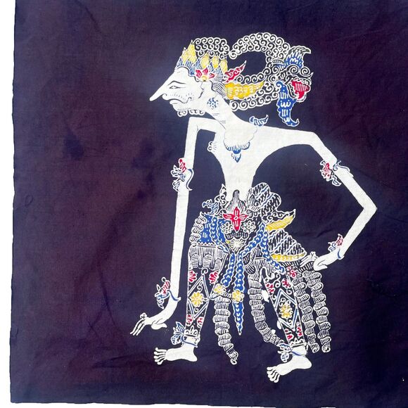 Vintage Indonesian Batik Wall Hanging Tapestry Satyaki Javanese Folk Art - Picture 4 of 10